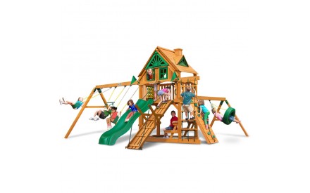 Frontier Treehouse Swing Set w/ Amber Posts